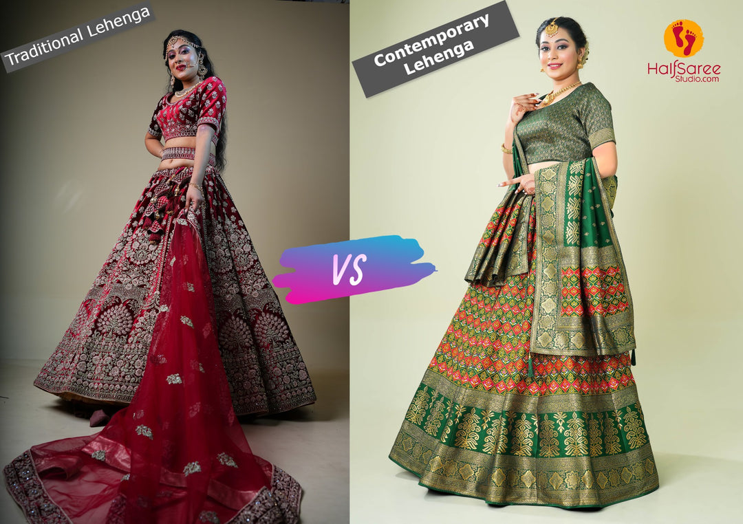 Traditional vs. Contemporary Half Sarees: What’s the Difference?