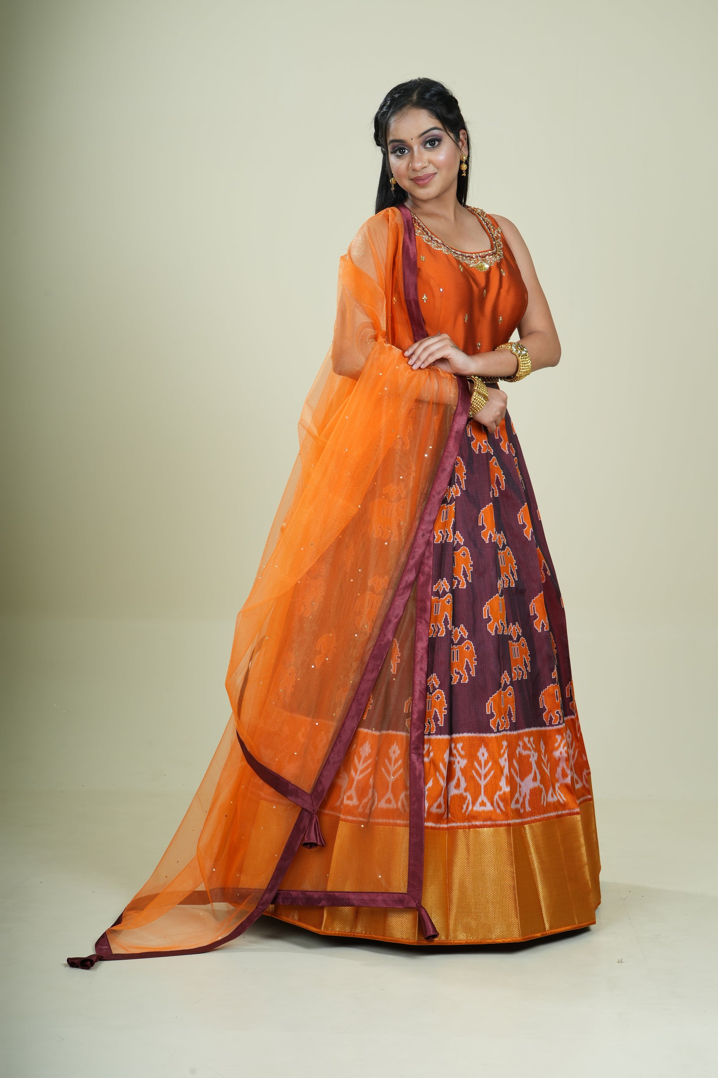 Girlish gown by half saree studio