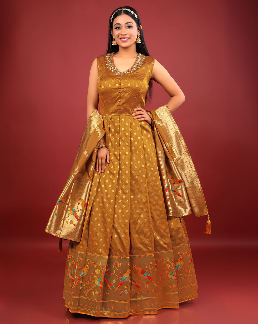 Musterd Banarasi Silk Gown